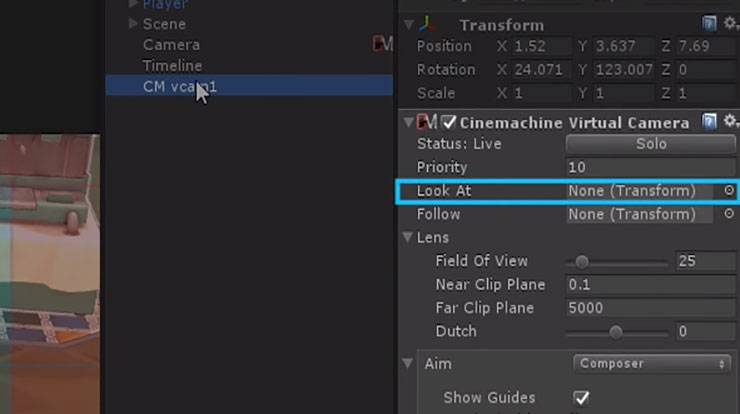 Cinemachine Look At
